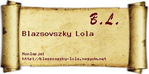 Blazsovszky Lola névjegykártya